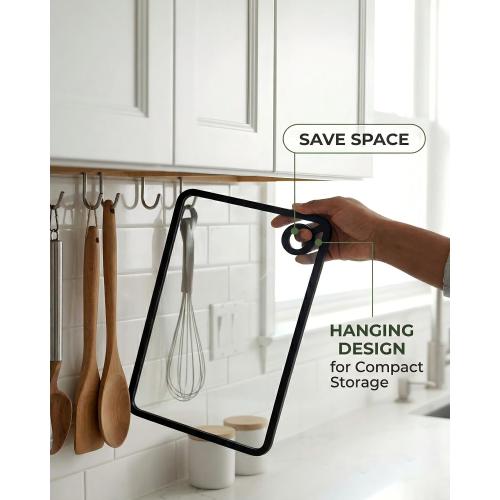 Tempered Glass Cutting Board for Kitchen Counter - 18x12 Large | Dishwasher Safe, Heat Resistant & Non-Slip