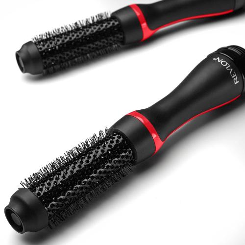 REVLON One-Step Root Booster Round Blow Dryer Brush and Hair Styler - Revive Styles, Boost Roots, and Add Volume to hair with this Hot Air Brush, 1 ½ inch Barrel (Black)