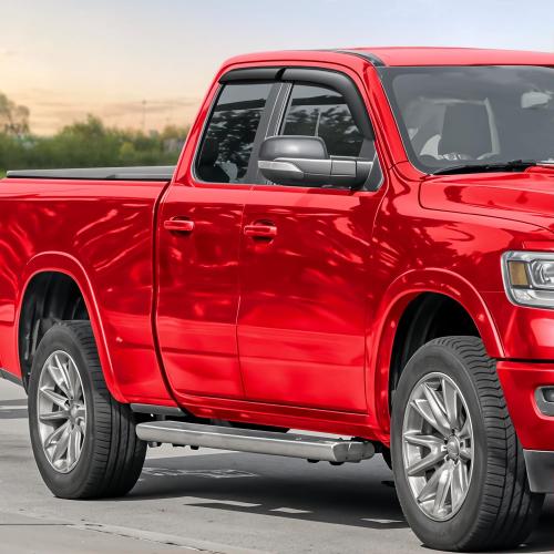Voron Glass Tape-on Extra Durable Rain Guards for Trucks Dodge RAM 1500 2019-2025 Quad Cab, Window Deflectors, Vent Window Visors, 4 Pieces - 130087