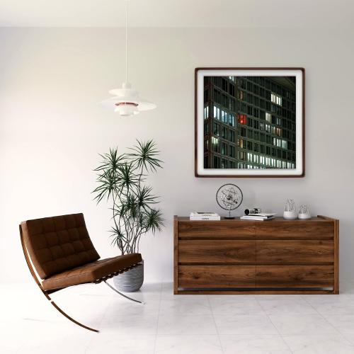 20x20 Square Picture Frame in Natural Walnut Wood, Solid Wooden Frames matted to 18x18, Gallery Frames for Wall Mount