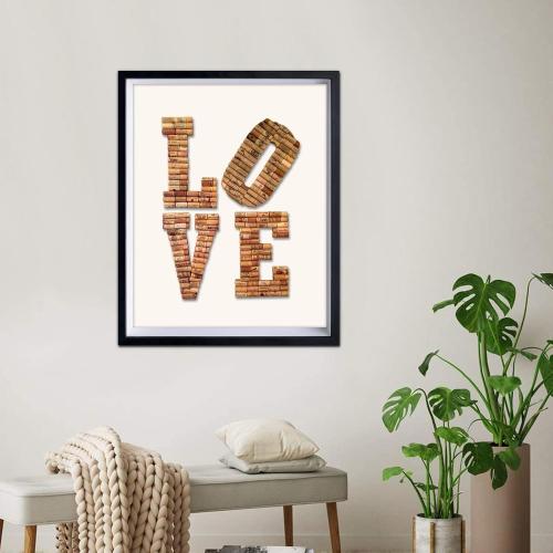 Black 16x20 EKMAX Shadow Box Frame in Black with Soft Linen Back - Composite Wood with Plexiglass for Wall and Tabletop