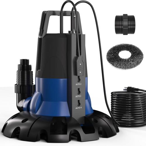 Size 1/2 HP Automatic Pool Cover Pump 3148 GPH Submersible Sump Pump Inground & Above Ground, Heavy Duty Water Pump with 25 Feet Power Cord for Swimming Pool Garden Pond Basement Window Well