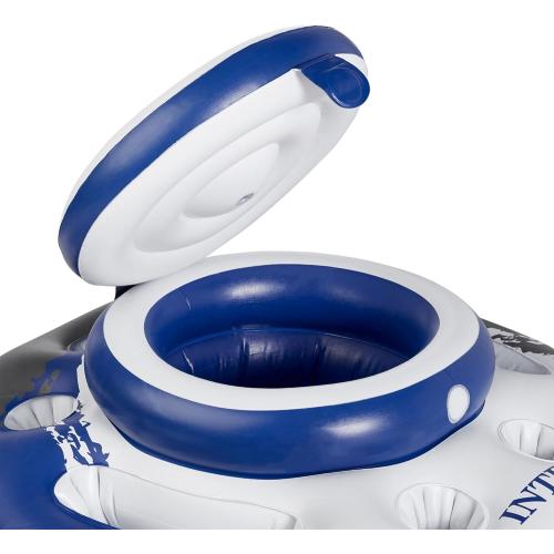 INTEX 56822EP Mega Chill Inflatable Cooler: Removable Ice Chest – 5 Built-in Cup Holders – 2 Durable Handles – Easy-To-Use Connectors – River Run Compatability