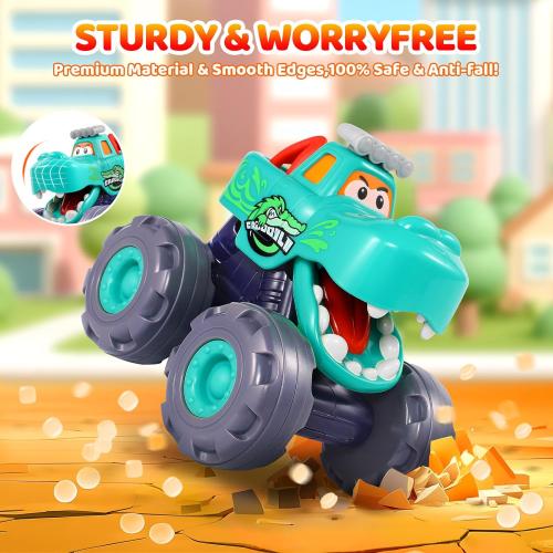 Car Toys for 1 Year Old Boy Gifts, Pull Back Monster Truck Toy Cars for Toddlers 1-3, 1 2 3 One Year Old Boy Birthday Gift 1st Vehicles Kids Stocking Stuffers Toddler Baby Boys Toys 12-18 Months