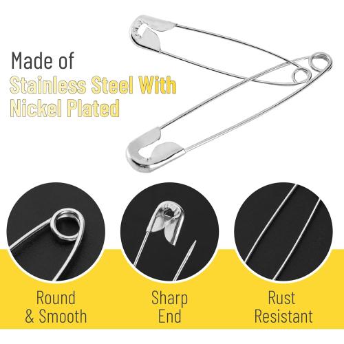 Mr. Pen- 3 Inch Oversize Safety Pins, 30 Pack - Heavy Duty Large Safety Pins for Clothes