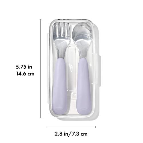 OXO Tot On-The-Go Fork and Spoon Set - Lilac