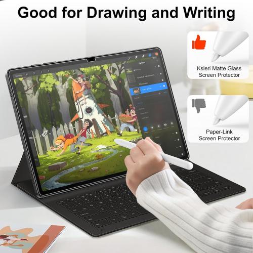 2 Pack for Samsung Galaxy Tab S10 Lite / S10 FE / S9 FE 10.9” / Galaxy Tab S9 11” Matte Glass Screen Protector (Not Privacy) Anti Glare Anti Fingerprint Tempered Glass with Alignment Frame