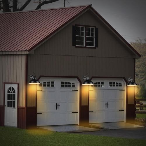 Dusk to Dawn Outdoor Barn Lights, Outdoor Wall Sconces Farmhouse Exterior Wall Mount Light, Vintage Outside Lighting Fixtures, Industrial Black Lanterns for Porch Garage Patio, 2 Pack