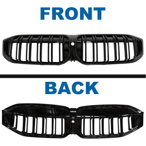G20 Grill - Black Kidney Grille Compatible With 2023-IN BMW 3 Series G20 320i/330e/330i/M340i ABS Double Slat Gloss Black
