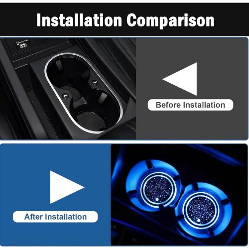 2PCS LED Car Cup Holder Lights, Light up Car Coasters for Cup Holders