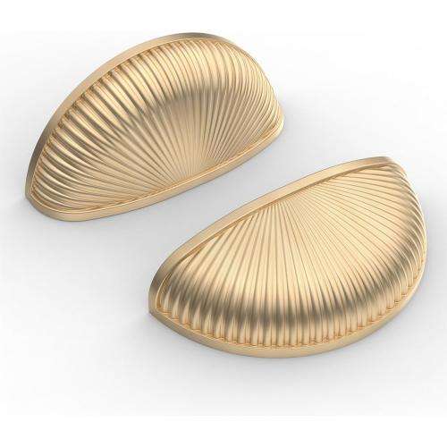 Asidrama 10 Pack 3 Inch(76mm) Brushed Brass Kitchen Cabinet Handles, Bin Cup Cabinet Pulls Gold Kitchen Cabinet Hardware for Cupboard Drawer Pulls