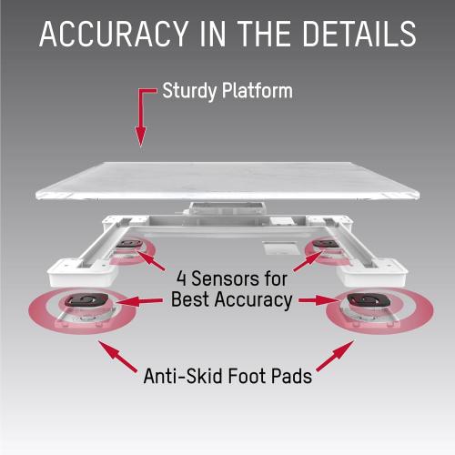 Taylor Digital Glass Marble Bathroom Scale, Scale for Body Weight, Highly Accurate Digital Bathroom Weighing Machine, Battery Powered, FSA HSA Eligible, Measures Weight up to 400 lb Capacity, White