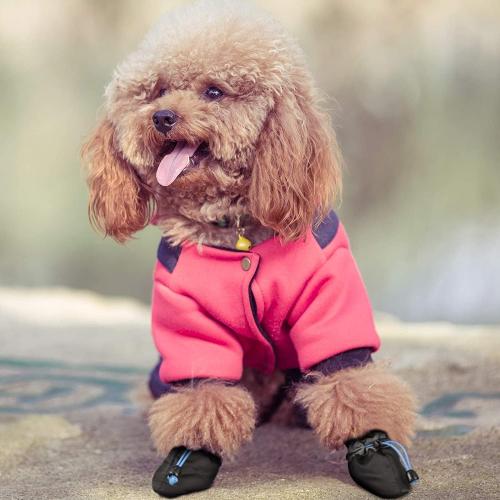Weewooday 12 Pcs Dog Boots Adjustable Drawstring Puppy Boot Waterproof Anti Slip Dog Paw Protector Breathable with Soft Sole for Small Puppy(Size 2)