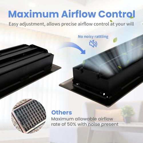 4x12 Inches Heavy Duty Walkable Floor Register Easy Adjust Air Supply Lever Floor Vents - Seattle Design - Vent Cover for Home Floor - Oil Rubbed Bronze
