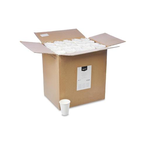 Amazon Basics Disposable Paper  coffee Cups with lids for Hot and Cold Beverages, 12 ounces, White,