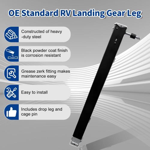 179013, RV Lead Fifth Wheel Landing Gear Leg Compatible with Lippert Venture, Universal 29-1/2 Landing Gear Jack for Atwood & Stromberg Carlson Landing Gear Systems | with Drop Leg and Cage Pin
