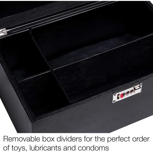 OpenMity Secret Storage Lock Box With Code – Safely Hide Your Precious Items in a Luxurious Large Wooden Storage Box (Black)