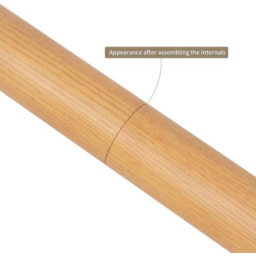 7 FT Modern Aluminum Handrail Set, handrails for Indoor Stairs,Deck,Slope, Wall Mounted Staircase handrails, Zink Alloy Brackets Included,Rust Free. (Cherry Wood Grain, 7 FT)