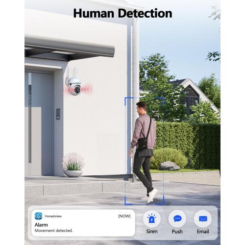 WEILAILIFE 【Auto Tracking & 2-Way Audio】 3MP Security Cameras Wireless Outdoor, PTZ WiFi Video Surveillance Cameras for Home Security