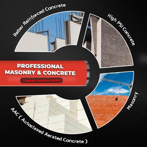 Diamond Core Drill Bit for Concrete, Masonry, Reinforced Rebar Concrete 6 Inch, Wet only, 15 Drilling Depth, 1-1/4-7 Thread, Superior Welded Core Drill Bits with Roof-Top Segment