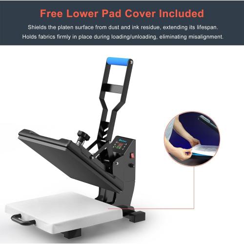 Delclynee 15 x 15 Slide Out (12.25) Heat Press Machine for T Shirts, Clamshell Pull Out Lower Platen, Industrial-Quality Digital Sublimation Printer for Heat Transfer Vinyl