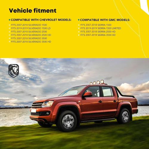 YHTAUTO Truck Bed Storage Tool Box Lockable Compatible with 2007-2018 Chevrolet Silverado & GMC Sierra 1500 2500 3500 Passenger Side, Swing Waterproof Wheel Well Toolbox