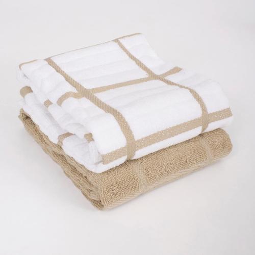 All-Clad Solid & Coordinate Kitchen Towels: Highly Absorbent, Super Soft Long Lasting 100% Cotton, 17 x 30 Tea Towels for Cleaning & Drying Dishes, Pans, Glassware, Countertops, 6-Pack, Cappuccino