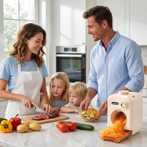 Kawu Electric Cheese Grater, 5-in-1 Automatic Vegetable Slicer Shredder | Salad Maker Food Processor with Container and 10 Blades, Veggie Chopper for Block Cheese, Cabbage, Fruits for Home Kitchen