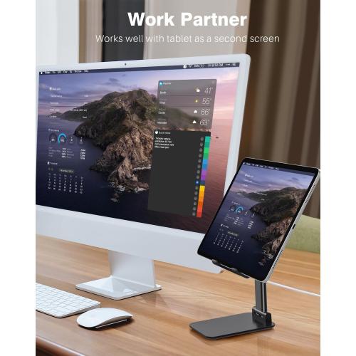 Anozer Tablet Stand Foldable & Adjustable, Monitor Stand 5.55*3.94 Wide, Fit for iPad Holder Stand Compatible with iPad Pro 11, 12.9/iPad 10.9 10th, Surface Pro, Portable Monitor 4.7-15.6