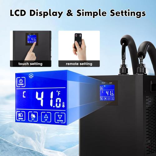 Ice Bath Water Chiller for Cold Plunge Tubs, 1/3 HP Cold Plunge Chiller with External Filter & Pump, Insulated Hoses, Ice Bath Cold Water Recovery for Home Use, 110V