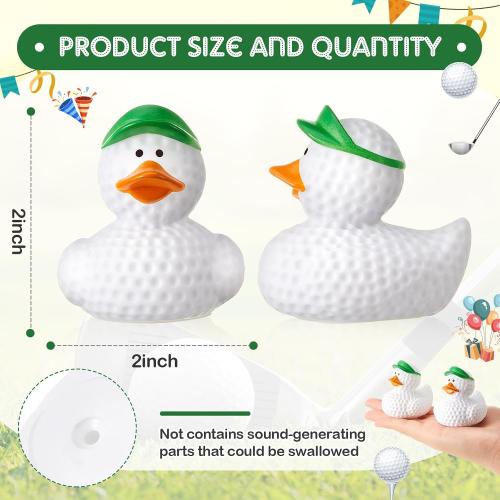Deekin Rubber Ducks 2 Inch Bulk Sport Party Favors for Team Events Decorations Birthday Party Supplies Club Player Gift(12 Pcs,Golf)