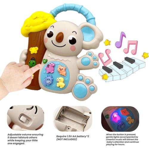 Baby Musical Toys for 1 Year Old Boys and Girls, Light Up Piano Keyboard Music Toys for Toddlers 12-18 Months, Early Learning Educational Infant Toys, 1 Year Old Baby Boy Girl Toys Gifts(Koala)