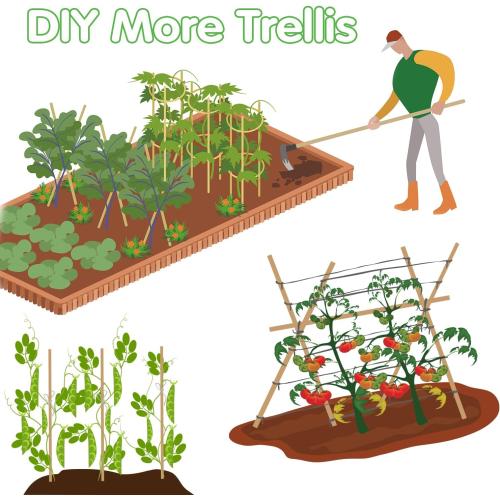 Bamboo Stakes,3FT Natural Bamboo Garden Stakes,BOVITRO 25Pcs Plant Stakes,Bamboo Sticks for Tomato,Beans,Vegetable and Climbing Plants