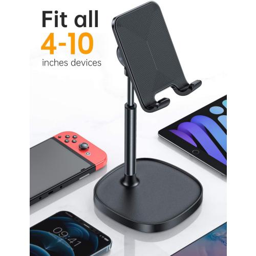 LISEN Cell Phone Stand Phone Holder for Desk Office Decor, Office Desk Accessories Women PC Gaming Essentials iPhone Stand Gadgets Men Gift for Father Fit OtterBox Case Switch iPad Air Tablet 4-10 in