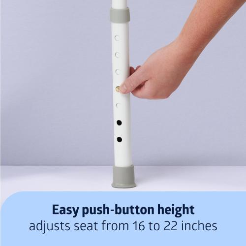 Medline 3-in-1 Elongated Bedside Commode, Portable Toilet, Sturdy, 16 to 22 Seat Height, 16.5 Seat, 7.5 Qt. Bucket, 350-lb. Capacity, Steel ❗MAY HAVE MISSING PIECES❗