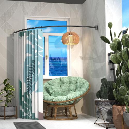 Curved Shower Curtain Rod For Bathroom 38-72 Inches, Adjustable Length, Curved Shower Rod, 0.9MM thickness, Round Shower Curtain Rods, Rotate Bracket For Large Shower Space, Need Drilling, Matte Black