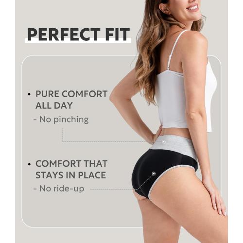 DAVID ARCHY Womens Underwear, Bamboo Rayon Women's Briefs - Moisture Wicking Panties, Soft & Breathable, 4 Pack