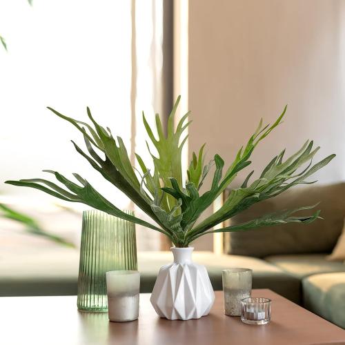 Size 20.9 Velener Artificial Staghorn Fern Plants Without Pot-20.9 Inches, Unique Waterproof Faux Staghorn Fern for Garden, Fall Autumn Decoration