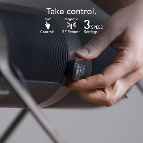 Vornado Airbar 4 Tower Fan and Horizontal Air Circulator with Remote Control, 35-Inch, 3 Speed Settings, Multi-Directional Airflow, Touch Control, Versatile Cooling Power, Magnetic Base, Black