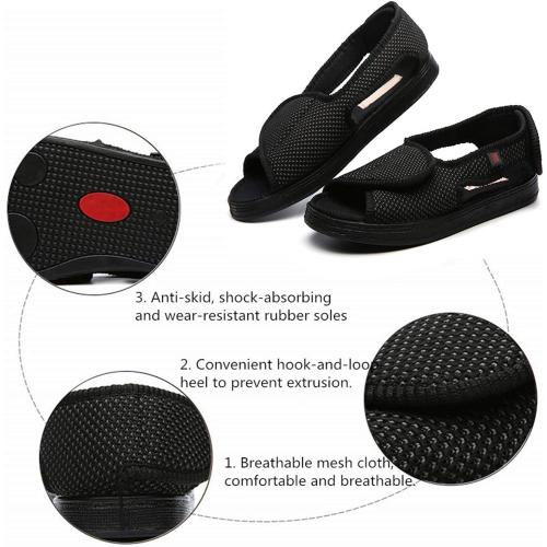 Size 38 JIONS Women Men Adjustable Velco Extra Wide Shoes Swollen Feet Diabetic Edema Boots Slippers Indoor Outdoor Sandals Unisex Large
