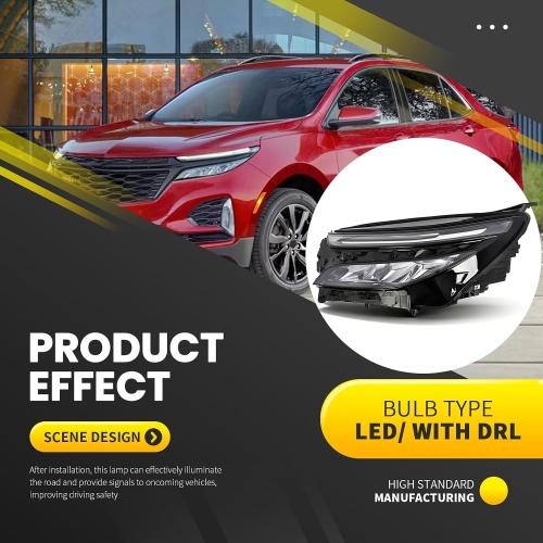 Hedalight Assembly Compatible with Equinox LT | RS 2022-2024 | Driver Side Hedalight Front Headlamp with DRL GM2502532(left)
