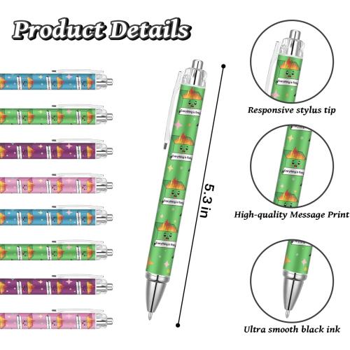 Dumpster On Fire Desk Accessories - 8 PCS Cute Sticky Notes   8PCS Ballpoint Pens, It's Fine I'm Fine Everything is Fine,Memo Notes Funny Office Gifts for Women Men Coworkers