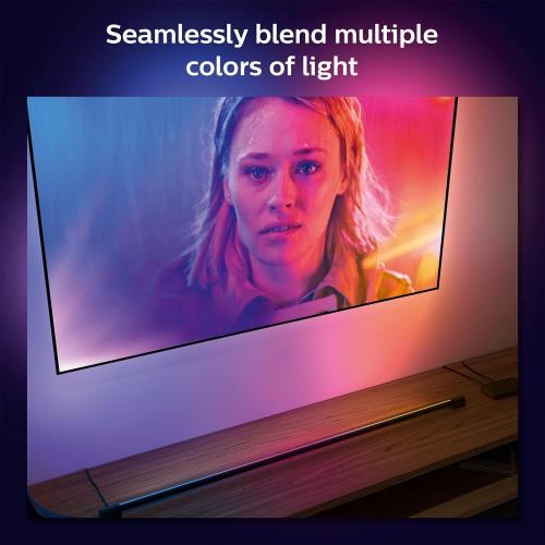 Philips Hue Large Smart Light Tube, Black - White and Color Ambiance LED Color-Changing Light - 1 Pack - Sync with TV, Music, and Gaming - Requires Bridge and Sync Box - Control with App or Voice