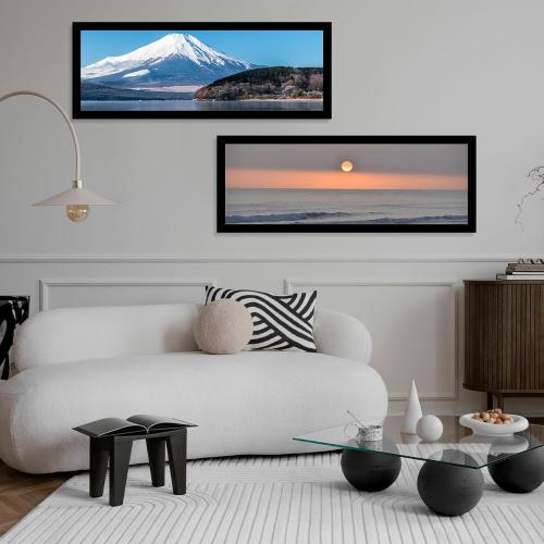 Wood 13.5x40 Picture Frame Black for Wall Hanging, 13.5 x 40 Frame Poster Photo Frame for Wall Horizontally or Vertically, Black, 1 Pack