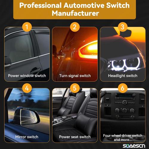 Power Window Switch Driver Side & Passenger Window Switch for 2007-2013 Chevy Silverado GMC Sierra 1500 2500 3500, 2009-2017 Traverse Acadia, 2008-2011 HHR Door Lock Switch Button, 20945129, 25789692