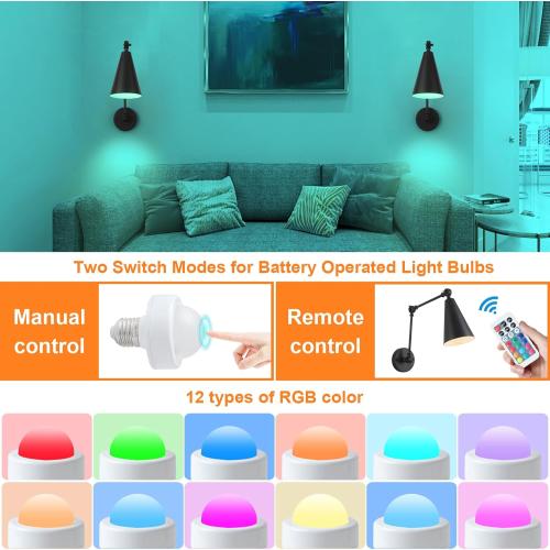 MWZ Black Swing Arm Wireless Rechargeable Sconces Set of 2,Battery Operated Dimmable 12 RGB Color Cordless Wall Lamp with Remote,Cone Indoor Non Hardwired Wall Mounted Light Fixture for Bedside