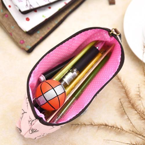 TecUnite Pack of 6 Pencil Case Countryside Flower Cosmetic Makeup Bag Cute Floral Canvas Zipper Pencil Pen Cases Multifunctional Fabric Cosmetic Makeup Bag