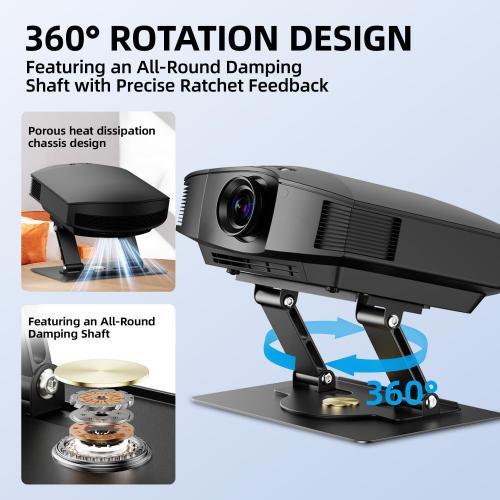 UYI Gray Projector Stand, 30 lb Foldable Mount with 360° Rotation