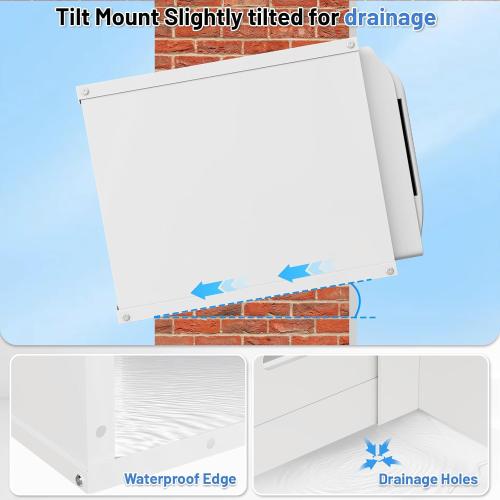 26 X 16 Wall Sleeve with Exterior Ventilation Grille-Universal Fit for PTAC & Heat Pump Units – Weatherproof Steel Housing with Ventilation & Drain Holes for Packaged Terminal Air Conditioners