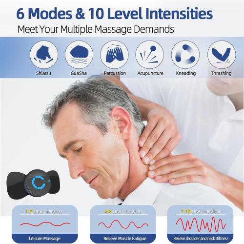 Wireless Tens Laser Device. KTS Neck Massager,Tissue back massager. Rechargeable Intelligent TENS Unit Muscle Stimulator for Pain Relief - FSA or HSA Eligible Deep Tissue EMS Massager Management for Back, Neck, Arm Electronic Pulse Machine